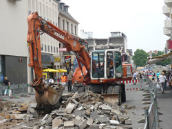 Bagger in der Hammerstraße Bagger in der Hammerstraße