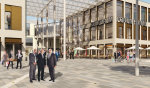 Stadtentwickler Martin Bieberle, Oberbürgermeister Claus Kaminsky und Harald Ortner, Geschäftsführer des Investors HBB, bewundern das neue Hanau. Stadtentwickler Martin Bieberle, Oberbürgermeister Claus Kaminsky und Harald Ortner, Geschäftsführer des Investors HBB, bewundern das neue Hanau.
